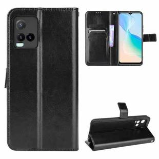 For vivo Y33s / Y21 / Y21s Crazy Horse Texture Horizontal Flip Leather Case with Holder & Card Slots & Lanyard(Black)