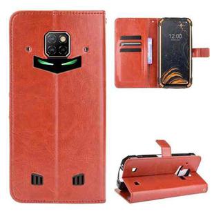 For Doogee S88 Plus / S88 Pro Crazy Horse Texture Horizontal Flip Leather Case with Holder & Card Slots & Lanyard(Brown)