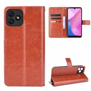 For Blackview Oscal C20 Crazy Horse Texture Horizontal Flip Leather Case with Holder & Card Slots & Lanyard(Brown)