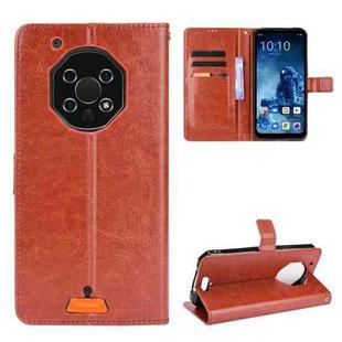 For Oukitel WP13 5G Crazy Horse Texture Horizontal Flip Leather Case with Holder & Card Slots & Lanyard(Brown)