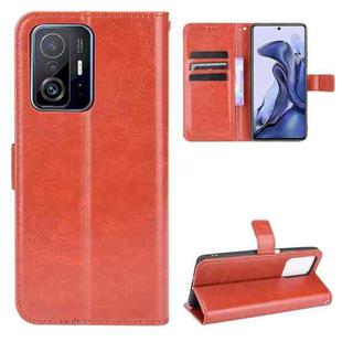 For Xiaomi Mi 11T / 11T Pro Crazy Horse Texture Horizontal Flip Leather Case with Holder & Card Slots & Lanyard(Brown)