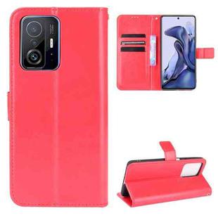 For Xiaomi Mi 11T / 11T Pro Crazy Horse Texture Horizontal Flip Leather Case with Holder & Card Slots & Lanyard(Red)