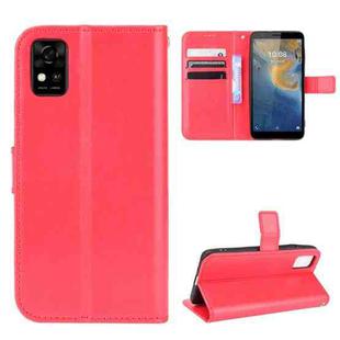 For ZTE Blade A31 Crazy Horse Texture Horizontal Flip Leather Case with Holder & Card Slots & Lanyard(Red)