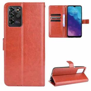 For ZTE Blade V30 Vita / V2022 Crazy Horse Texture Horizontal Flip Leather Case with Holder & Card Slots & Lanyard(Brown)