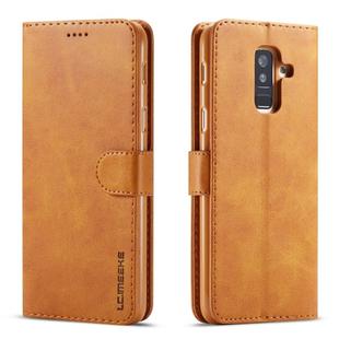 For Galaxy A6 (2018) LC.IMEEKE Calf Texture Horizontal Flip Leather Case, with Holder & Card Slots & Wallet(Yellow)