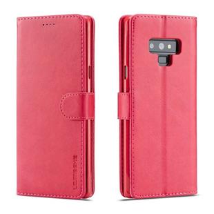 For Galaxy Note 9 LC.IMEEKE Calf Texture Horizontal Flip Leather Case, with Holder & Card Slots & Wallet(Rose Red)