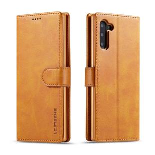 For Galaxy Note 10 LC.IMEEKE Calf Texture Horizontal Flip Leather Case, with Holder & Card Slots & Wallet(Yellow)