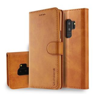 For Galaxy S9 Plus LC.IMEEKE Calf Texture Horizontal Flip Leather Case, with Holder & Card Slots & Wallet(Yellow)