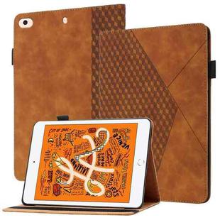 Rhombus Skin Feel Horizontal Flip Tablet Leather Case with Card Slots & Holder & Sleep / Wake-up Function For iPad mini (2019) / 4 / 3 / 2(Brown)