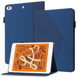 Rhombus Skin Feel Horizontal Flip Tablet Leather Case with Card Slots & Holder & Sleep / Wake-up Function For iPad mini (2019) / 4 / 3 / 2(Royal Blue)
