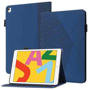 Rhombus Skin Feel Horizontal Flip Tablet Leather Case with Card Slots & Holder & Sleep / Wake-up Function For iPad 10.2 2021 / 2020 / 2019 / Pro 10.5 2019 / 2017(Royal Blue)