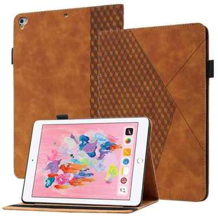 Rhombus Skin Feel Horizontal Flip Tablet Leather Case with Card Slots & Holder & Sleep / Wake-up Function For iPad 9.7 2018 / 2017(Brown)
