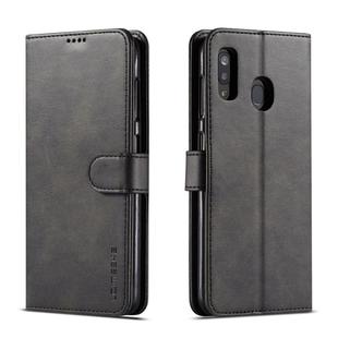 For Galaxy A60 LC.IMEEKE Calf Texture Horizontal Flip Leather Case, with Holder & Card Slots & Wallet(Black)