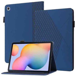 For Samsung Galaxy Tab S6 Lite SM-P610/T615 Rhombus Skin Feel Horizontal Flip Tablet Leather Case with Card Slots & Holder(Royal Blue)