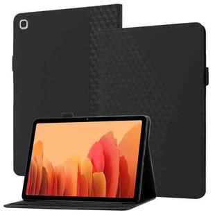 For Samsung Galaxy Tab A7 10.4 2020 T500/T505 Rhombus Skin Feel Horizontal Flip Tablet Leather Case with Card Slots & Holder(Black)