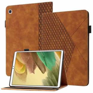 For Samsung Galaxy Tab A7 Lite 8.7 T220/T225 Rhombus Skin Feel Horizontal Flip Tablet Leather Case with Card Slots & Holder(Brown)