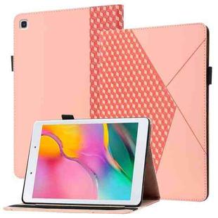 For Samsung Tab A 8.0 2019 T290/T295/T297 Rhombus Skin Feel Horizontal Flip Tablet Leather Case with Card Slots & Holder(Rose Gold)