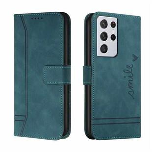 For Samsung Galaxy S22 Ultra Retro Skin Feel Horizontal Flip Soft TPU + PU Leather Case(Dark Green)