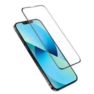 USAMS US-BH787 0.33mm Silk Screen Full Screen Tempered Glass Film For iPhone 13 Pro Max(Black)