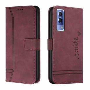 For vivo Y72 5G / iQOO Z3 / Y53s / Y52 5G Retro Skin Feel Horizontal Flip Soft TPU + PU Leather Case(Wine Red)