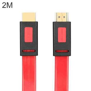 ULT-unite 4K Ultra HD Gold-plated HDMI to HDMI Flat Cable, Cable Length:2m(Transparent Red)