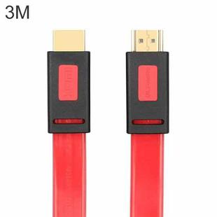 ULT-unite 4K Ultra HD Gold-plated HDMI to HDMI Flat Cable, Cable Length:3m(Transparent Red)