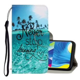 For Galaxy A20e 3D Colored Drawing Horizontal Flip PU Leather Case with Holder & Card Slots & Wallet(Blue Coconut Grove)