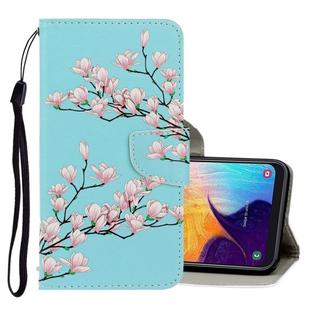 For Galaxy A40 3D Colored Drawing Horizontal Flip PU Leather Case with Holder & Card Slots & Wallet(Magnolia)