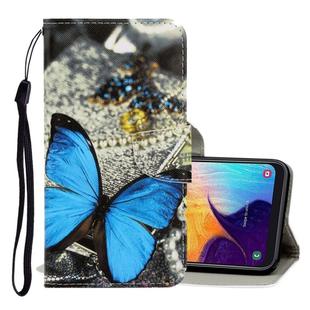 For Galaxy A40 3D Colored Drawing Horizontal Flip PU Leather Case with Holder & Card Slots & Wallet(A Butterfly)