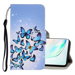 For Galaxy Note 10 3D Colored Drawing Horizontal Flip PU Leather Case with Holder & Card Slots & Wallet(Multiple Butterflies)