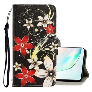 For Galaxy Note 10 Plus 3D Colored Drawing Horizontal Flip PU Leather Case with Holder & Card Slots & Wallet(Red Flower)