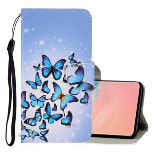 For Galaxy S10e 3D Colored Drawing Horizontal Flip PU Leather Case with Holder & Card Slots & Wallet(Multiple Butterflies)