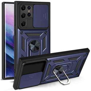 For Samaung Galaxy S22 Ultra 5G Sliding Camera Cover Design TPU+PC Protective Case(Blue)
