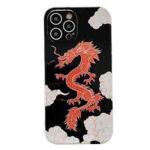 Dragon Pattern IMD Protective Cover For iPhone 13 Pro Max(Black)