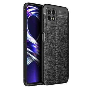 For OPPO Realme 8i Litchi Texture TPU Shockproof Case(Black)