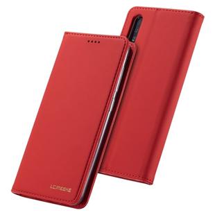 For Galaxy A70 LC.IMEEKE LC-002 Series Skin Hand Feeling PU + TPU Horizontal Flip Leather Case with Holder & Card Slot & Wallet(Red)