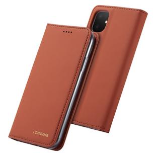For iPhone 11 LC.IMEEKE LC-002 Series Skin Hand Feeling PU + TPU Horizontal Flip Leather Case with Holder & Card Slot & Wallet(Brown)
