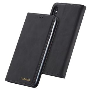 For iPhone X / XS LC.IMEEKE LC-002 Series Skin Hand Feeling PU + TPU Horizontal Flip Leather Case with Holder & Card Slot & Wallet(Black)