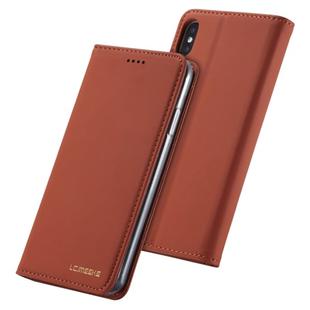 For iPhone X / XS LC.IMEEKE LC-002 Series Skin Hand Feeling PU + TPU Horizontal Flip Leather Case with Holder & Card Slot & Wallet(Brown)