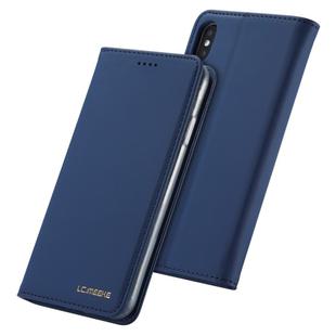For iPhone X / XS LC.IMEEKE LC-002 Series Skin Hand Feeling PU + TPU Horizontal Flip Leather Case with Holder & Card Slot & Wallet(Blue)