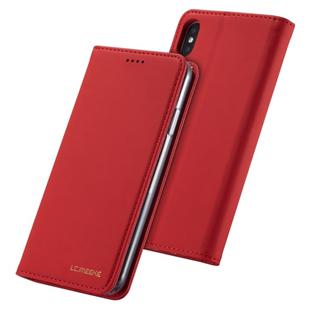 For iPhone X / XS LC.IMEEKE LC-002 Series Skin Hand Feeling PU + TPU Horizontal Flip Leather Case with Holder & Card Slot & Wallet(Red)