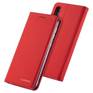 For Galaxy A10 / M10 LC.IMEEKE LC-002 Series Skin Hand Feeling PU + TPU Horizontal Flip Leather Case with Holder & Card Slot & Wallet(Red)