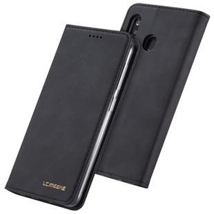 For Galaxy A20 / A30 LC.IMEEKE LC-002 Series Skin Hand Feeling PU + TPU Horizontal Flip Leather Case with Holder & Card Slot & Wallet(Black)