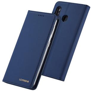 For Galaxy A20 / A30 LC.IMEEKE LC-002 Series Skin Hand Feeling PU + TPU Horizontal Flip Leather Case with Holder & Card Slot & Wallet(Blue)
