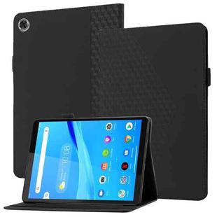 For Lenovo Tab M8 HD 8505X Rhombus Skin Feel Horizontal Flip Tablet Leather Case with Card Slots & Holder(Black)