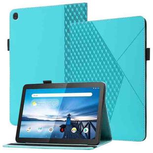 For Lenovo Tab M10 TB-X505F/X605F Rhombus Skin Feel Horizontal Flip Tablet Leather Case with Card Slots & Holder(Lake Blue)