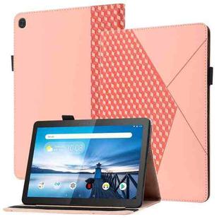 For Lenovo Tab M10 TB-X505F/X605F Rhombus Skin Feel Horizontal Flip Tablet Leather Case with Card Slots & Holder(Rose Gold)