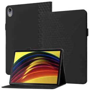 For Lenovo Tab P11 J606F Rhombus Skin Feel Horizontal Flip Tablet Leather Case with Card Slots & Holder(Black)