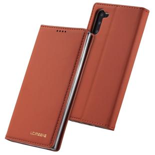 For Galaxy Note 10 LC.IMEEKE LC-002 Series Skin Hand Feeling PU + TPU Horizontal Flip Leather Case with Holder & Card Slot & Wallet(Brown)