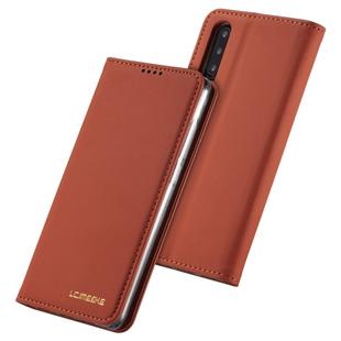 For Huawei P30 LC.IMEEKE LC-002 Series Skin Hand Feeling PU + TPU Horizontal Flip Leather Case with Holder & Card Slot & Wallet(Brown)